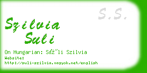 szilvia suli business card